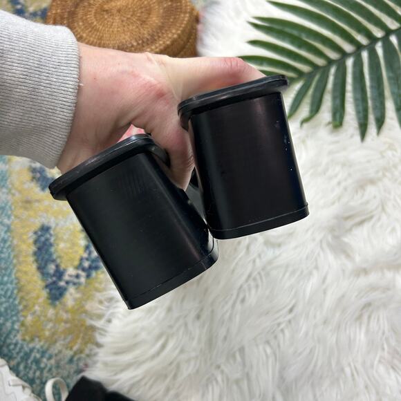 NEW Zara Black Heeled Sandal 9 Square Toe Faux Leather Strappy Buckle - Picture 5 of 7